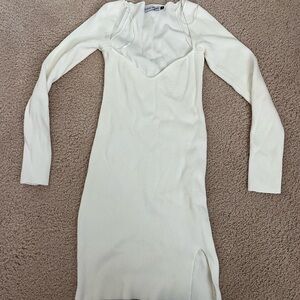 white knit dress